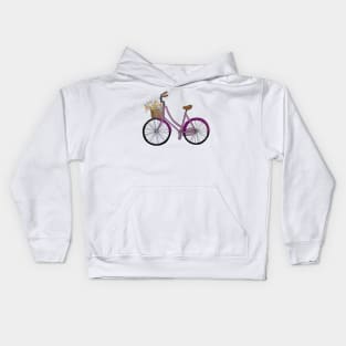 Bicycle Ride and Flowers Kids Hoodie